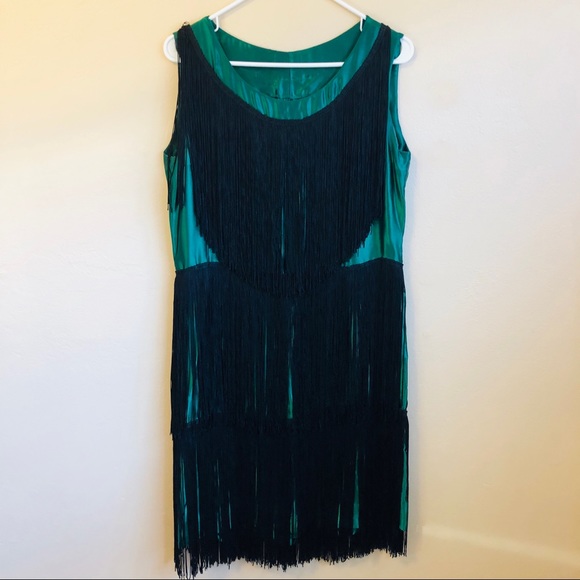 emerald green flapper dress